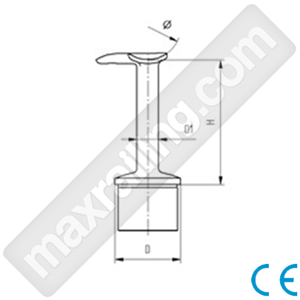 Права връзка с ъгъл чертеж
